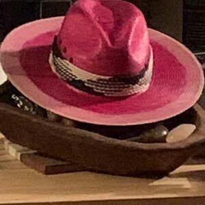 Pink on pink straw hat